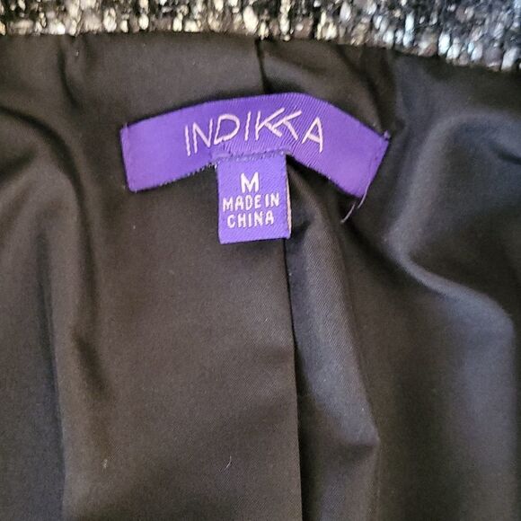 Indikka Black and Silver Tweed Cropped Blazer Jacket Size M - Picture 10 of 12